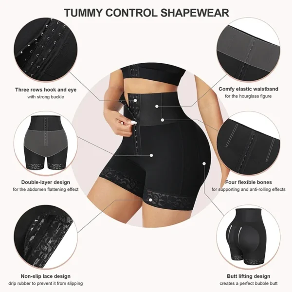 Haute Compression Shapewear Butt Lifter Culotte de contrôle ferme Amincissant Taille Trainer Fajas Colombianas Gaines Body Shapers Corset – Image 2