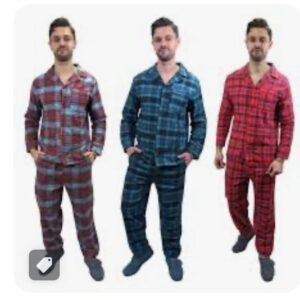 Ensemble deux pièces décontracté , manches longues, pantalons longs pour nuit en pur coton